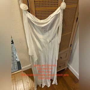 Selfie Leslie cowl neck low back white dress